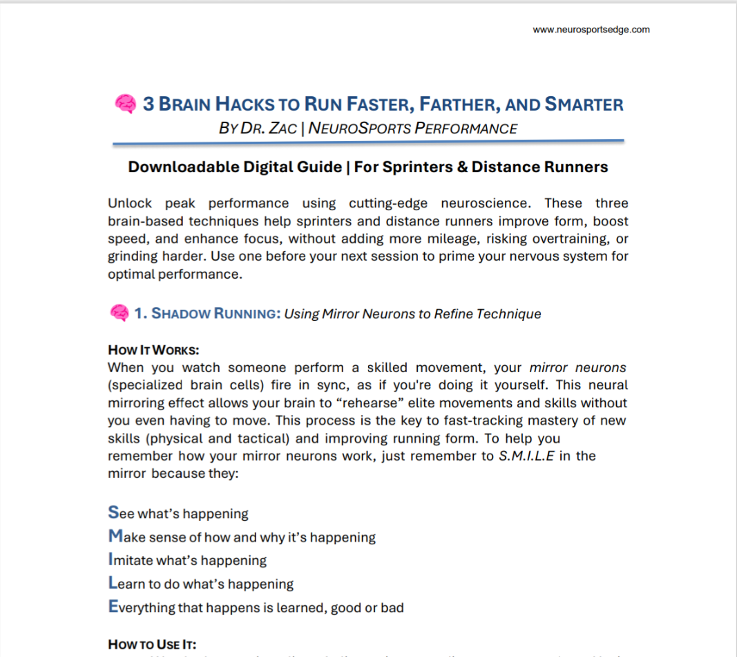 Free: 3 Brain Hacks for Running Faster, Farther & Smarter